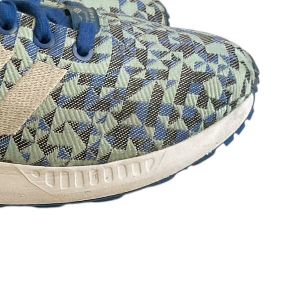 adidas ZX Flux Men's 8.5 Blue Green Geometric Weave Multicolor Torsion Sneakers - Picture 8 of 16